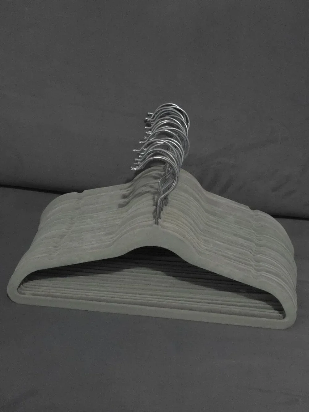 Set of 27 Kids Velvet Hangers Gray Space-Saving Non-Slip Closet Organizers